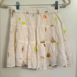 Roller Rabbit White Skirt with Colorful Seashells